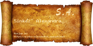 Sinkó Alexandra névjegykártya