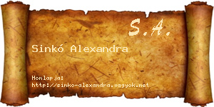 Sinkó Alexandra névjegykártya